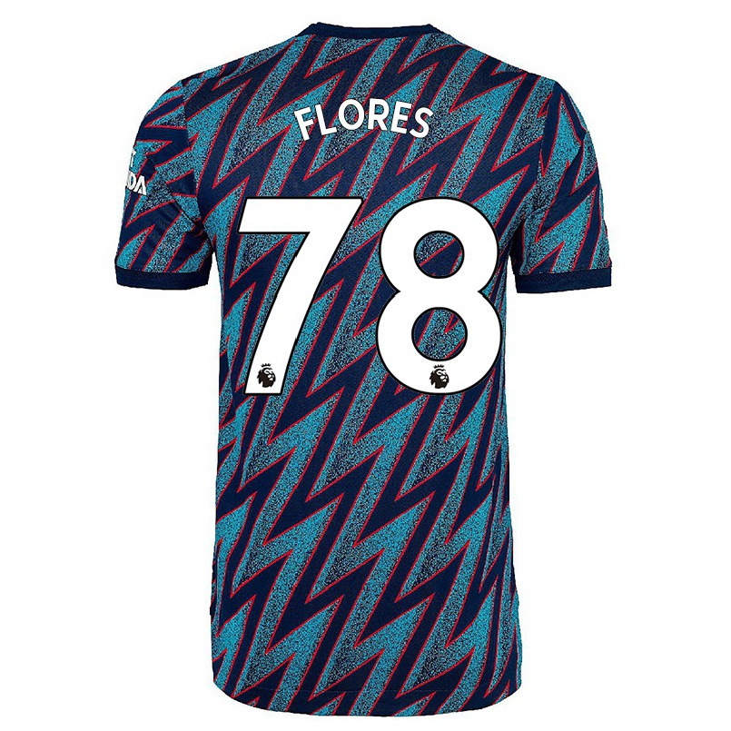 Hombre Fútbol Camiseta Marcelo Flores #78 Azul Negro 3ª Equipación 2021/22 La Camisa Chile