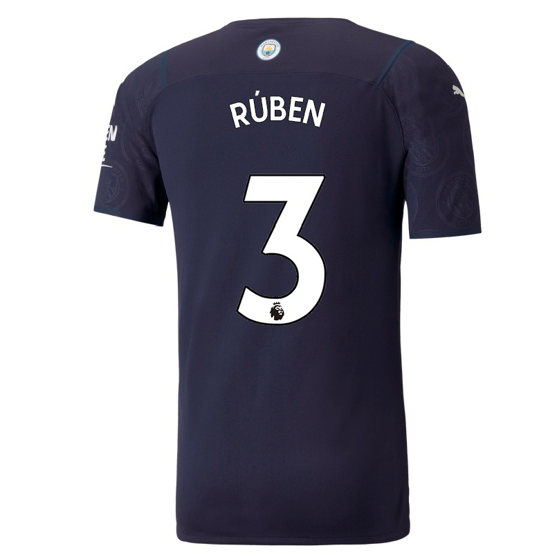 Hombre Fútbol Camiseta Ruben Dias #3 Azul Oscuro 3ª Equipación 2021/22 La Camisa Chile