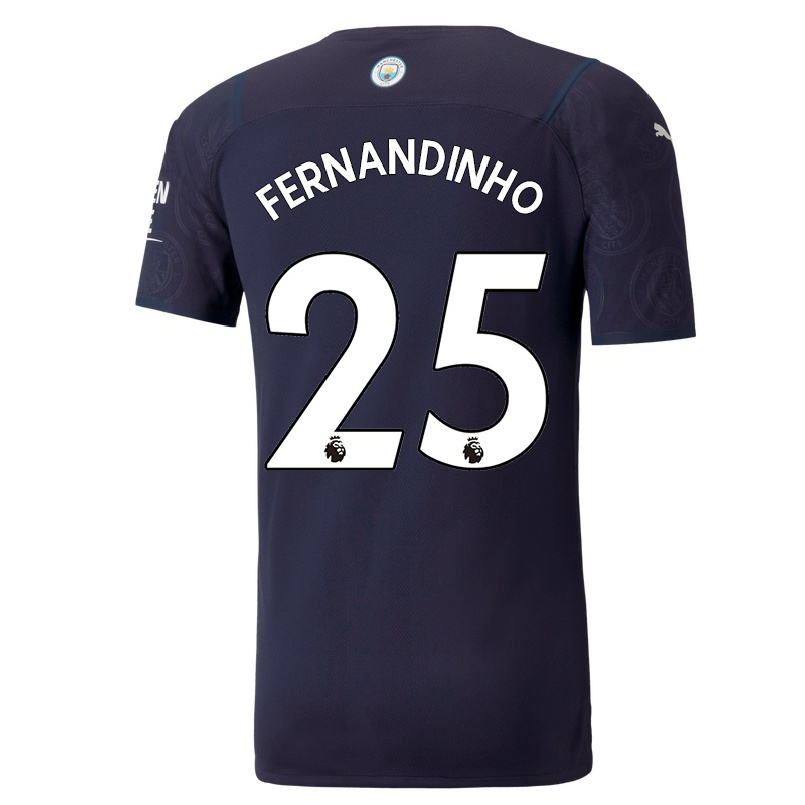 Hombre Fútbol Camiseta Fernandinho #25 Azul Oscuro 3ª Equipación 2021/22 La Camisa Chile