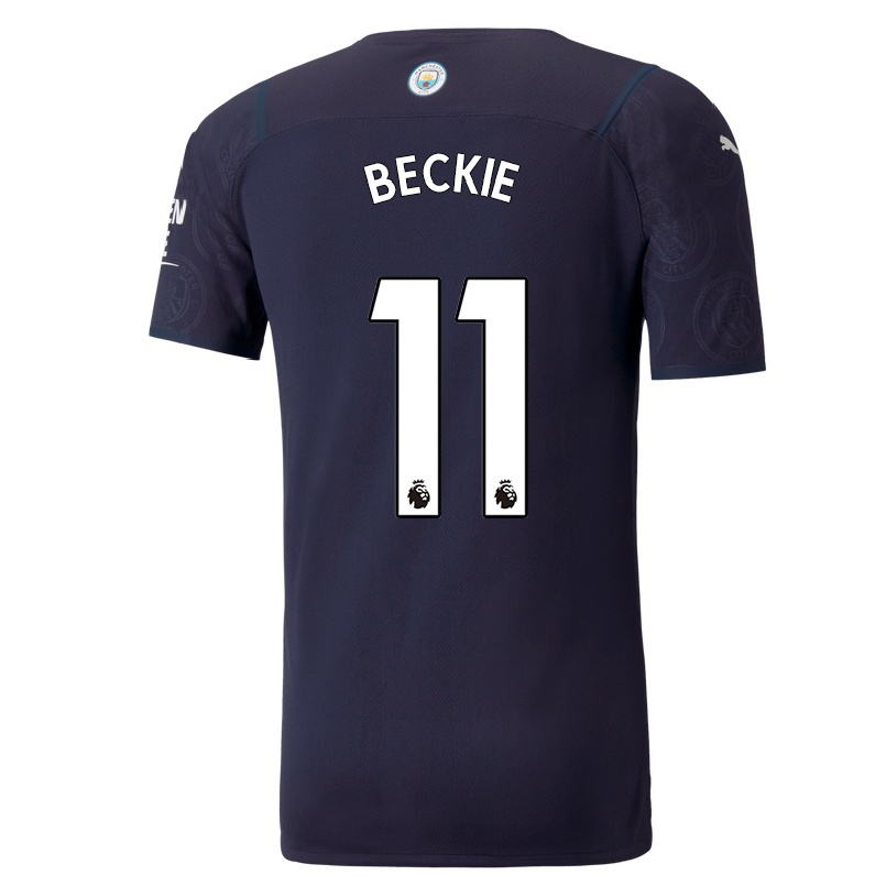 Hombre Fútbol Camiseta Janine Beckie #11 Azul Oscuro 3ª Equipación 2021/22 La Camisa Chile