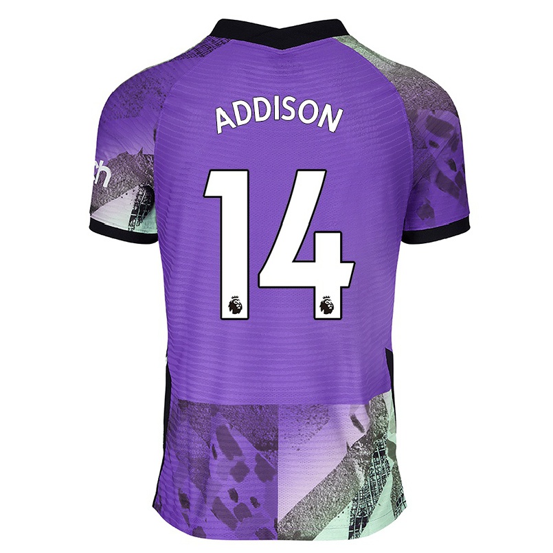 Hombre Fútbol Camiseta Angela Addison #14 Violeta 3ª Equipación 2021/22 La Camisa Chile