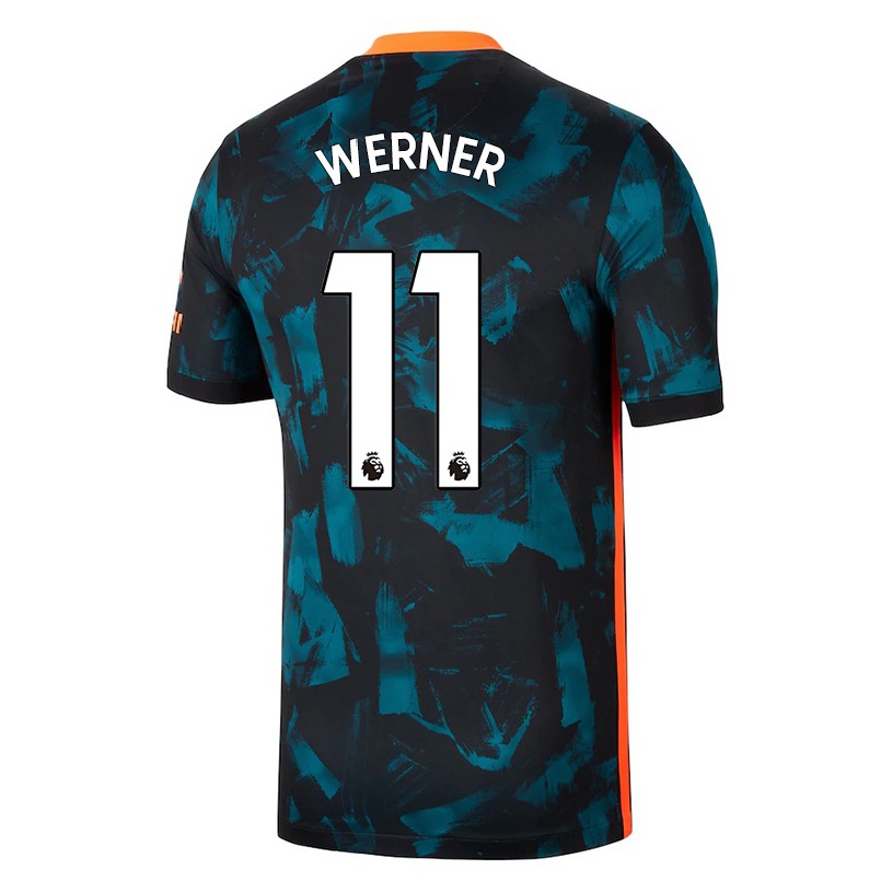 Hombre Fútbol Camiseta Timo Werner #11 Azul Oscuro 3ª Equipación 2021/22 La Camisa Chile