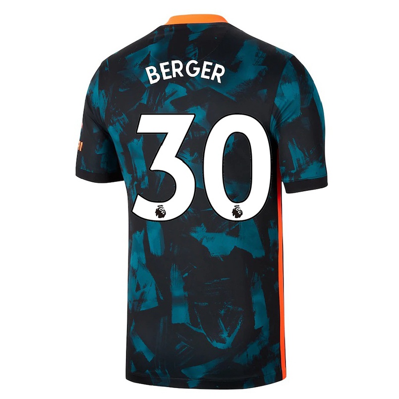 Hombre Fútbol Camiseta Ann-katrin Berger #30 Azul Oscuro 3ª Equipación 2021/22 La Camisa Chile
