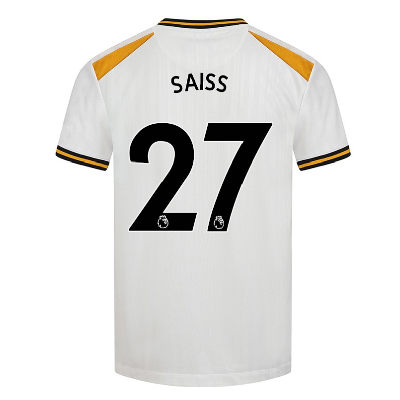 Hombre Fútbol Camiseta Romain Saiss #27 Blanco Amarillo 3ª Equipación 2021/22 La Camisa Chile