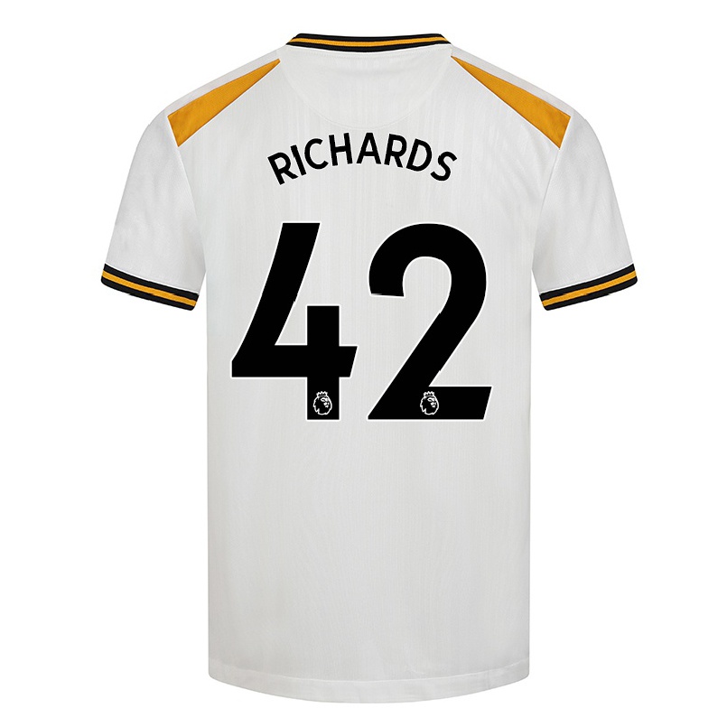 Hombre Fútbol Camiseta Lewis Richards #42 Blanco Amarillo 3ª Equipación 2021/22 La Camisa Chile