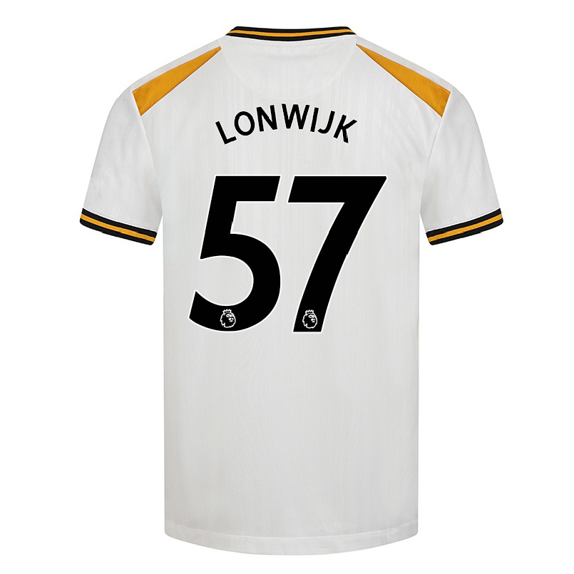 Hombre Fútbol Camiseta Nigel Lonwijk #57 Blanco Amarillo 3ª Equipación 2021/22 La Camisa Chile