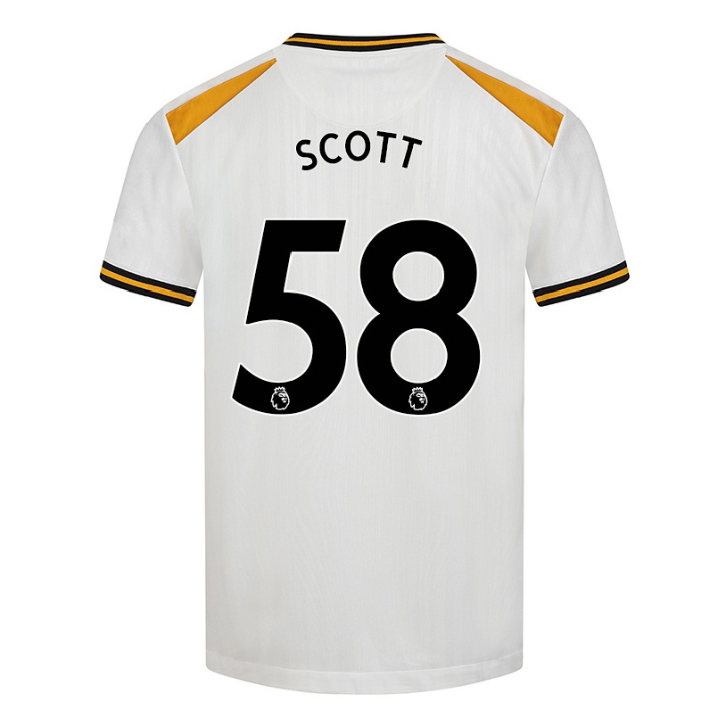Hombre Fútbol Camiseta Jack Scott #58 Blanco Amarillo 3ª Equipación 2021/22 La Camisa Chile