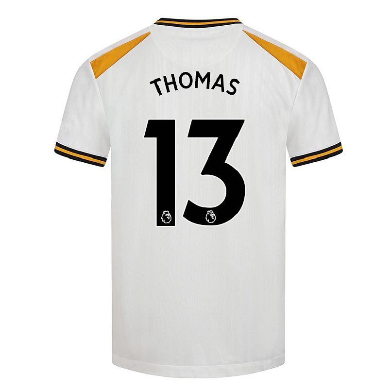 Hombre Fútbol Camiseta Bec Thomas #13 Blanco Amarillo 3ª Equipación 2021/22 La Camisa Chile