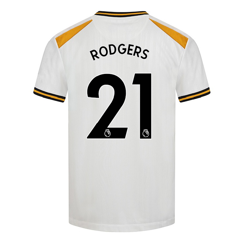Hombre Fútbol Camiseta Eva Rodgers #21 Blanco Amarillo 3ª Equipación 2021/22 La Camisa Chile