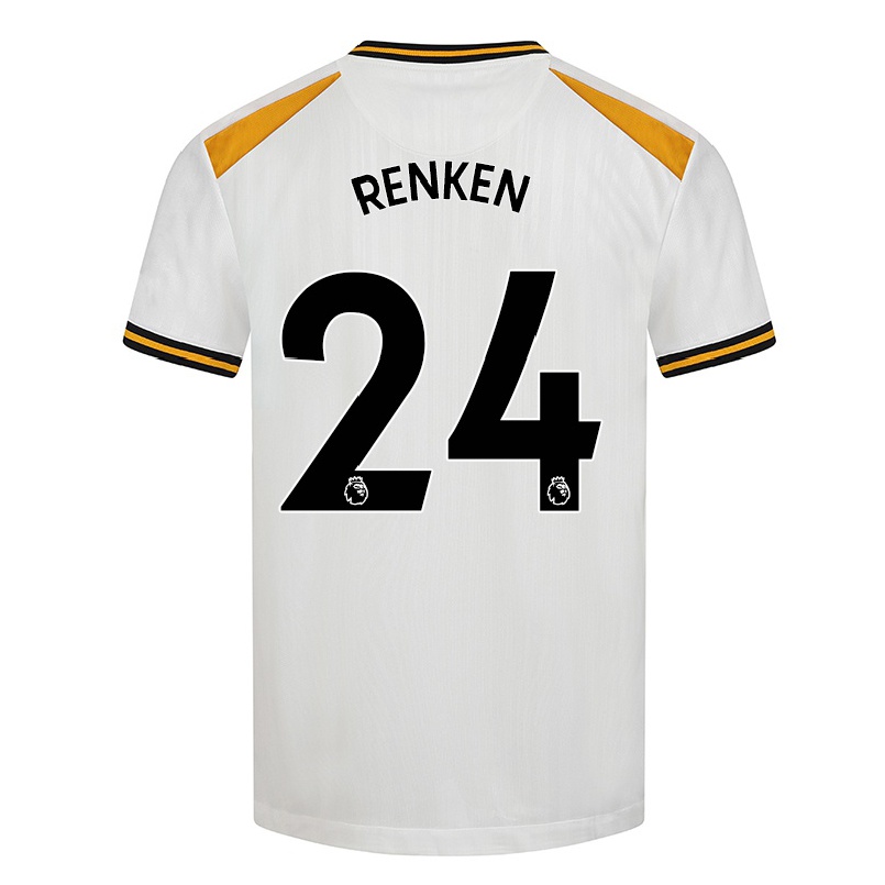 Hombre Fútbol Camiseta Anna Renken #24 Blanco Amarillo 3ª Equipación 2021/22 La Camisa Chile