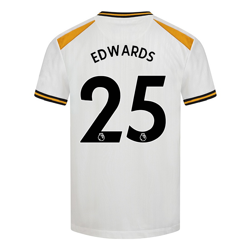 Hombre Fútbol Camiseta Nyah Edwards #25 Blanco Amarillo 3ª Equipación 2021/22 La Camisa Chile