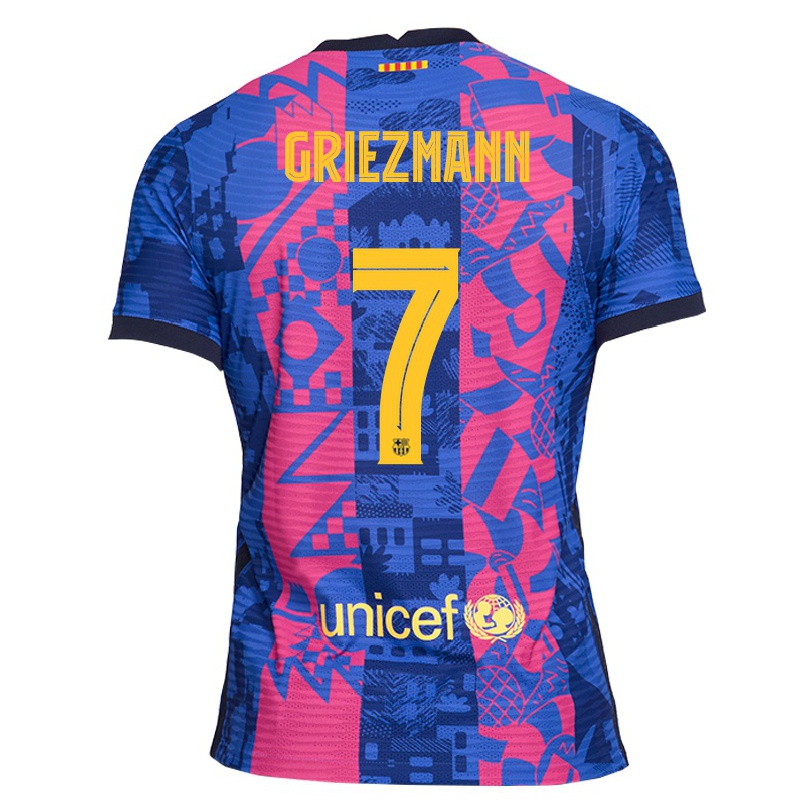 Hombre Fútbol Camiseta Antoine Griezmann #7 Rosa Azul 3ª Equipación 2021/22 La Camisa Chile