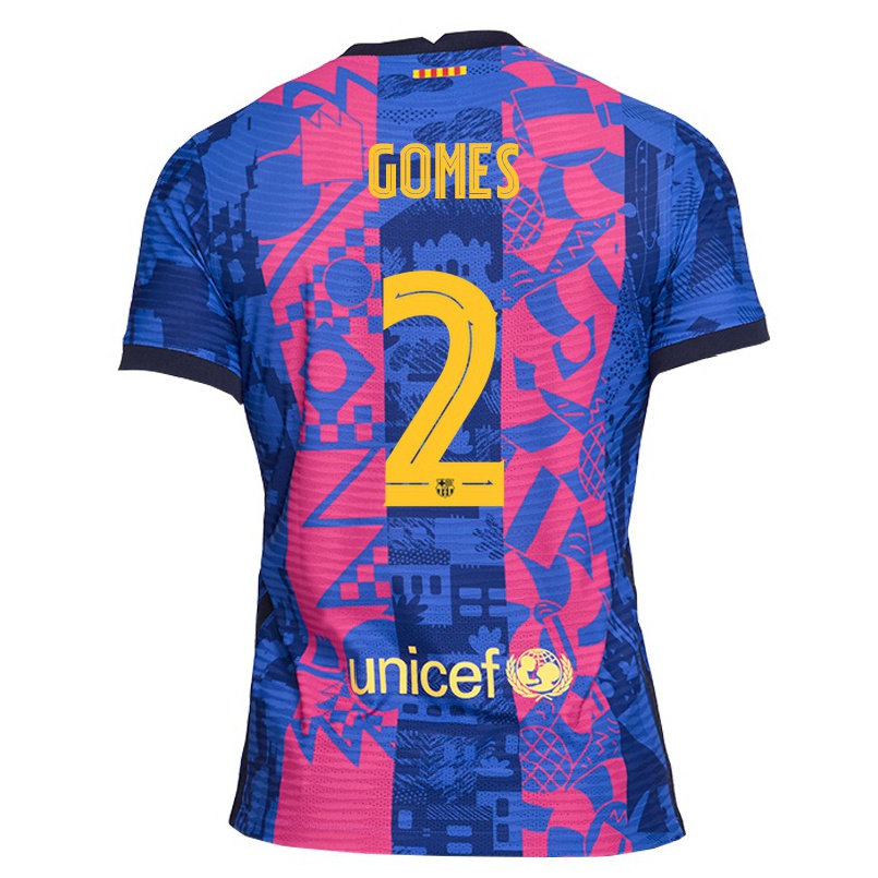 Hombre Fútbol Camiseta Igor Gomes #2 Rosa Azul 3ª Equipación 2021/22 La Camisa Chile