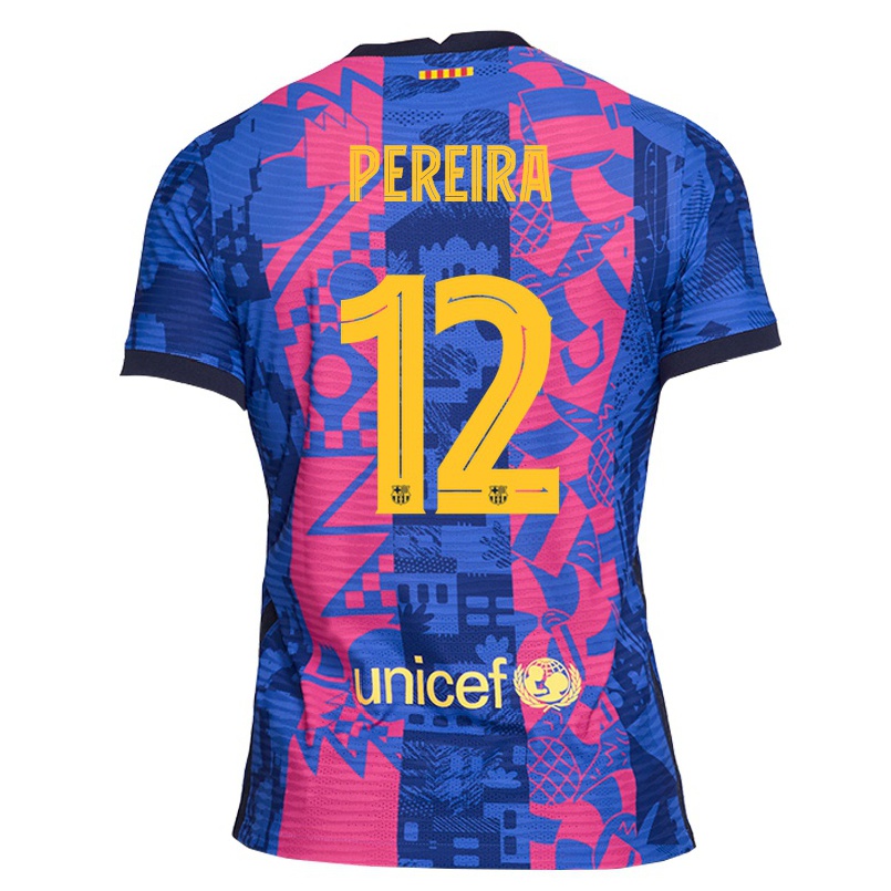 Hombre Fútbol Camiseta Matheus Pereira #12 Rosa Azul 3ª Equipación 2021/22 La Camisa Chile