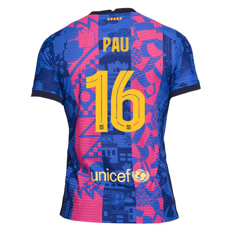 Hombre Fútbol Camiseta Gasol Pau #16 Rosa Azul 3ª Equipación 2021/22 La Camisa Chile