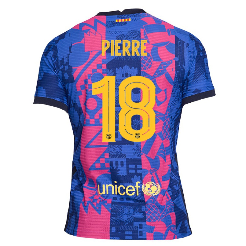 Hombre Fútbol Camiseta Oriola Pierre #18 Rosa Azul 3ª Equipación 2021/22 La Camisa Chile