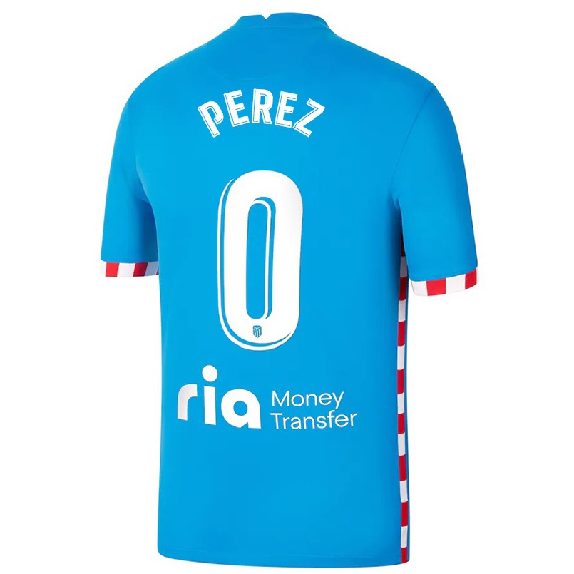 Hombre Fútbol Camiseta Nehuen Perez #0 Azul 3ª Equipación 2021/22 La Camisa Chile