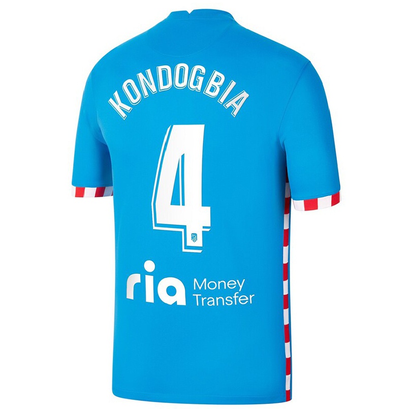 Hombre Fútbol Camiseta Geoffrey Kondogbia #4 Azul 3ª Equipación 2021/22 La Camisa Chile