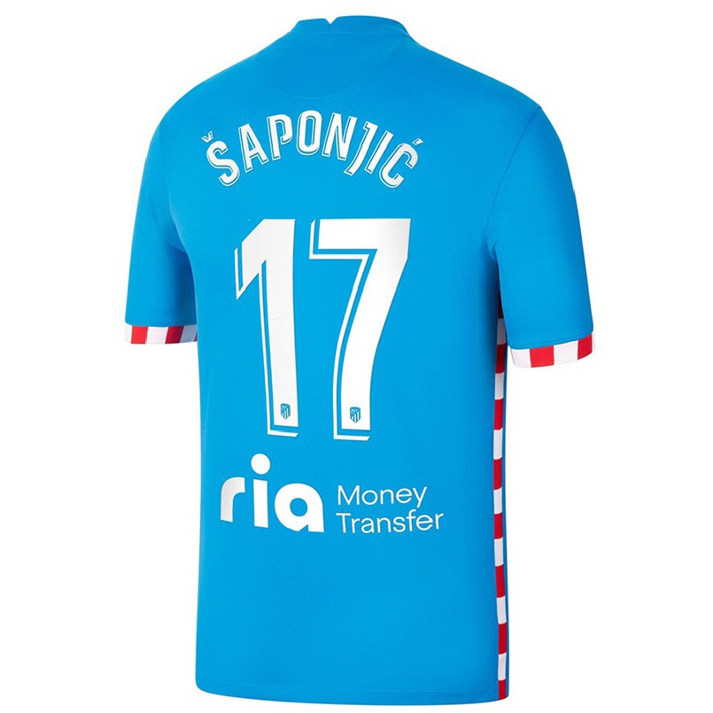 Hombre Fútbol Camiseta Ivan Saponjic #17 Azul 3ª Equipación 2021/22 La Camisa Chile