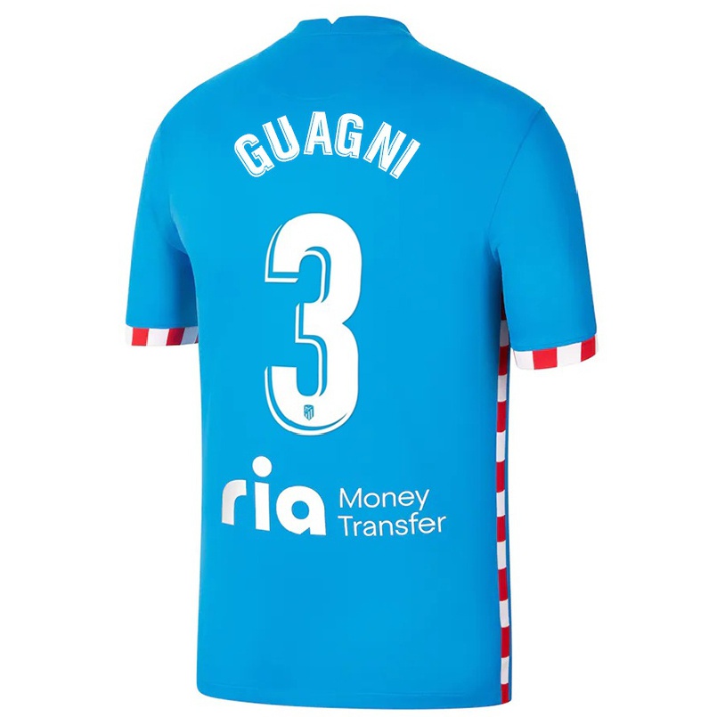 Hombre Fútbol Camiseta Alia Guagni #3 Azul 3ª Equipación 2021/22 La Camisa Chile