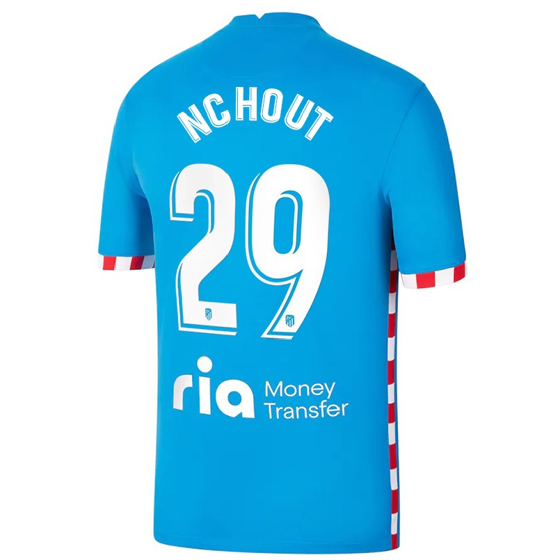 Hombre Fútbol Camiseta Ajara Nchout #29 Azul 3ª Equipación 2021/22 La Camisa Chile