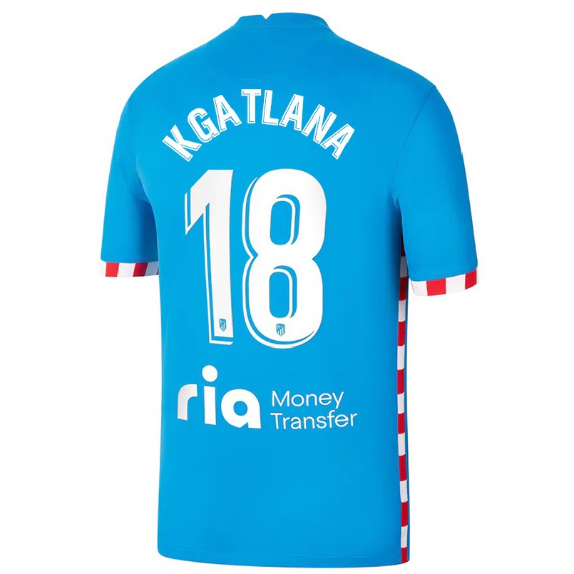 Hombre Fútbol Camiseta Thembi Kgatlana #18 Azul 3ª Equipación 2021/22 La Camisa Chile