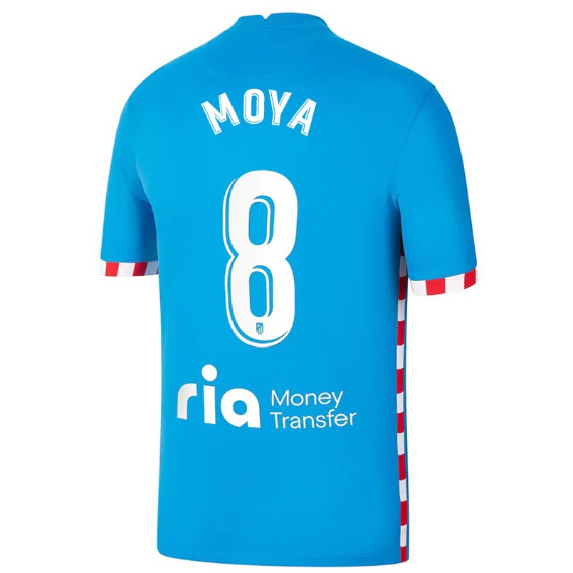 Hombre Fútbol Camiseta Toni Moya #8 Azul 3ª Equipación 2021/22 La Camisa Chile