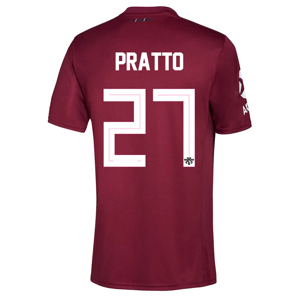 Hombre Fútbol Camiseta Lucas Pratto #27 2ª Equipación Borgoña 2020/21 La Camisa Chile