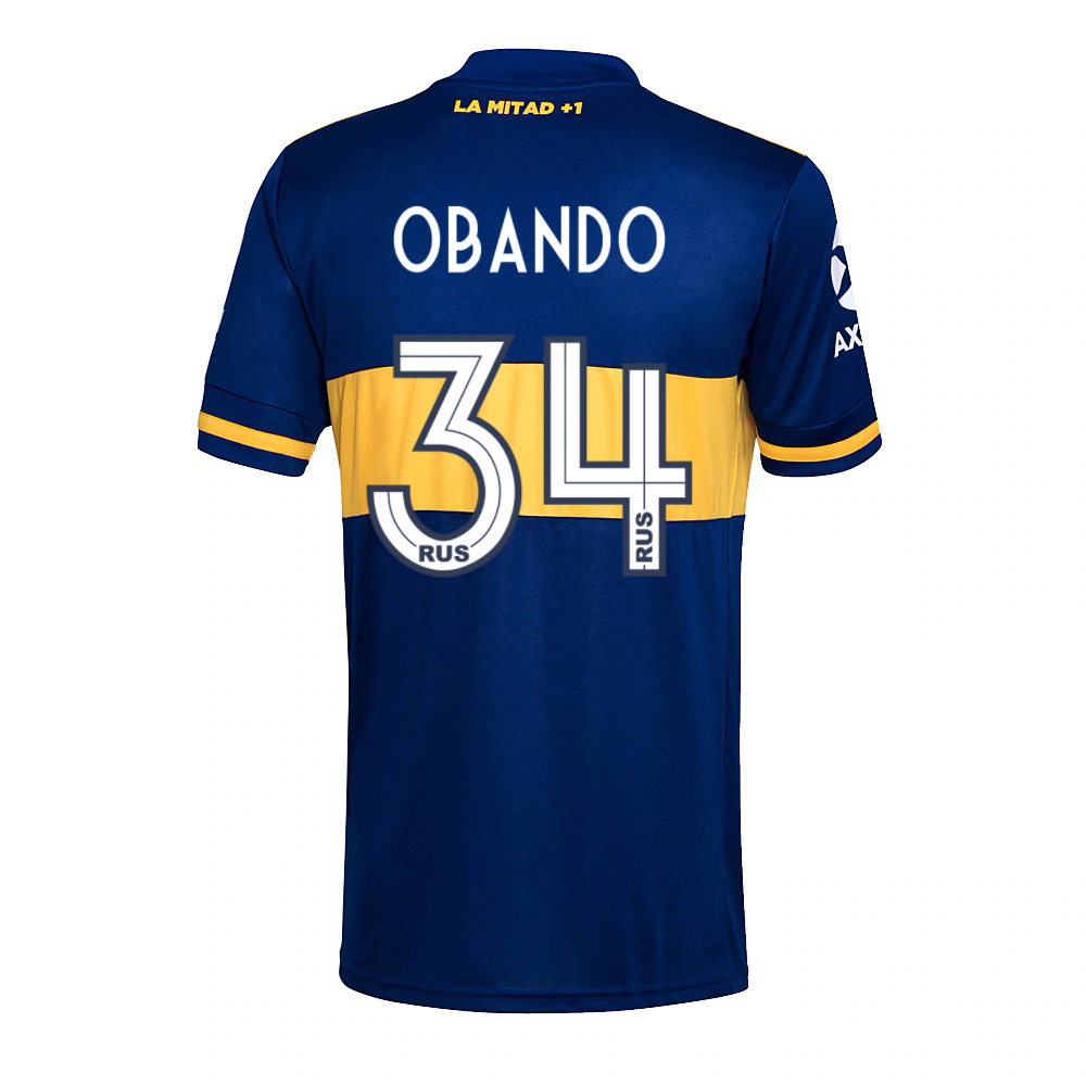 Hombre Fútbol Camiseta Agustin Obando #34 1ª Equipación Azul Real 2020/21 La Camisa Chile