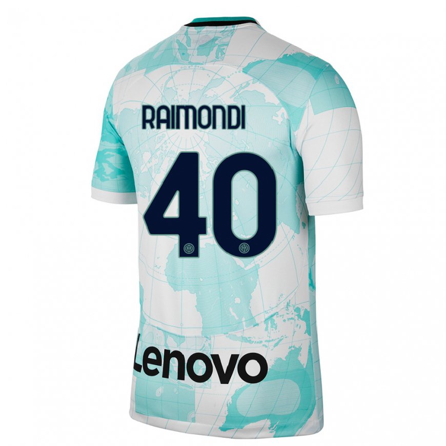 Kandiny Hombre Camiseta Paolo Raimondi #40 Verde Claro Blanco Equipación Tercera 2022/23 La Camisa Chile
