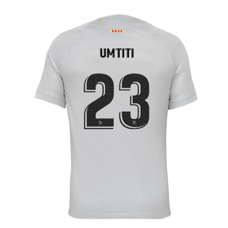 Kandiny Hombre Camiseta Samuel Umtiti #23 Gris Rojo Azul Equipación Tercera 2022/23 La Camisa Chile