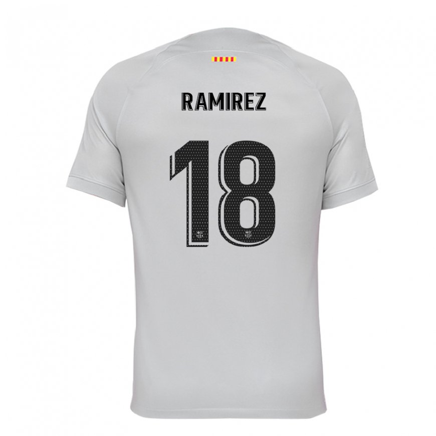 Kandiny Hombre Camiseta Emma Ramirez #18 Gris Rojo Azul Equipación Tercera 2022/23 La Camisa Chile