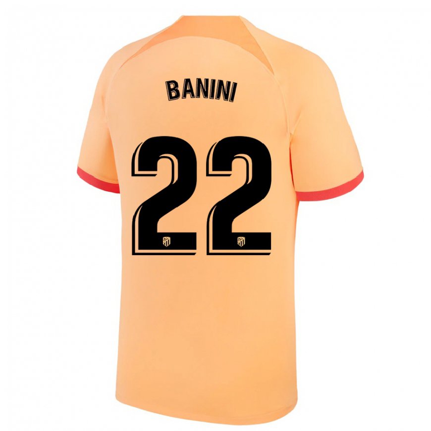 Kandiny Hombre Camiseta Estefania Banini #22 Naranja Claro Equipación Tercera 2022/23 La Camisa Chile