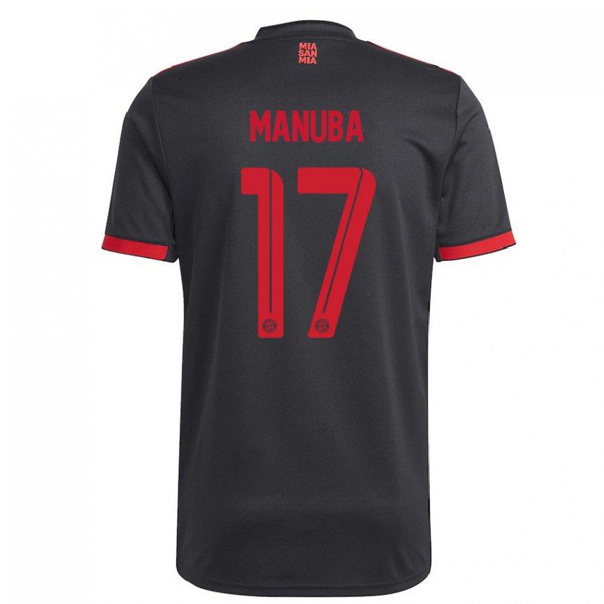 Kandiny Hombre Camiseta Vincent Manuba #17 Negro Y Rojo Equipación Tercera 2022/23 La Camisa Chile