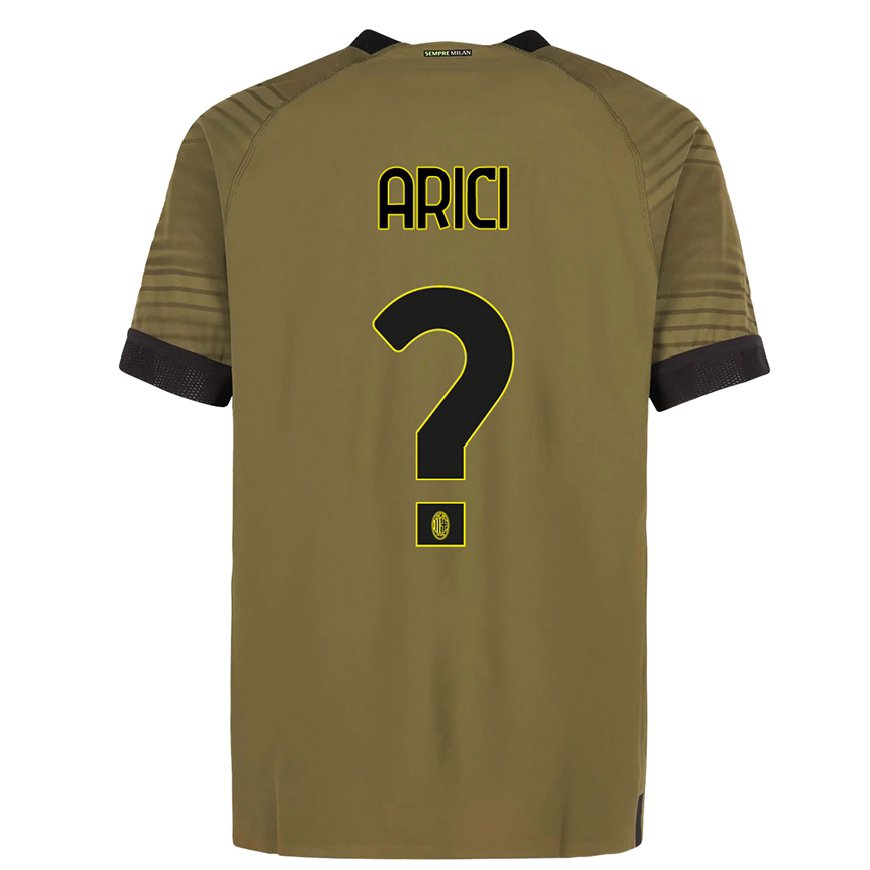 Kandiny Hombre Camiseta Alberto Arici #0 Verde Oscuro Negro Equipación Tercera 2022/23 La Camisa Chile