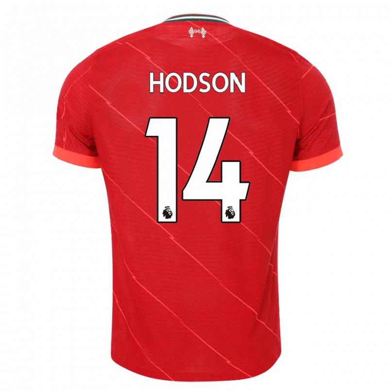 Mujer Fútbol Camiseta Ashley Hodson #14 Rojo 1ª Equipación 2021/22 La Camisa Chile