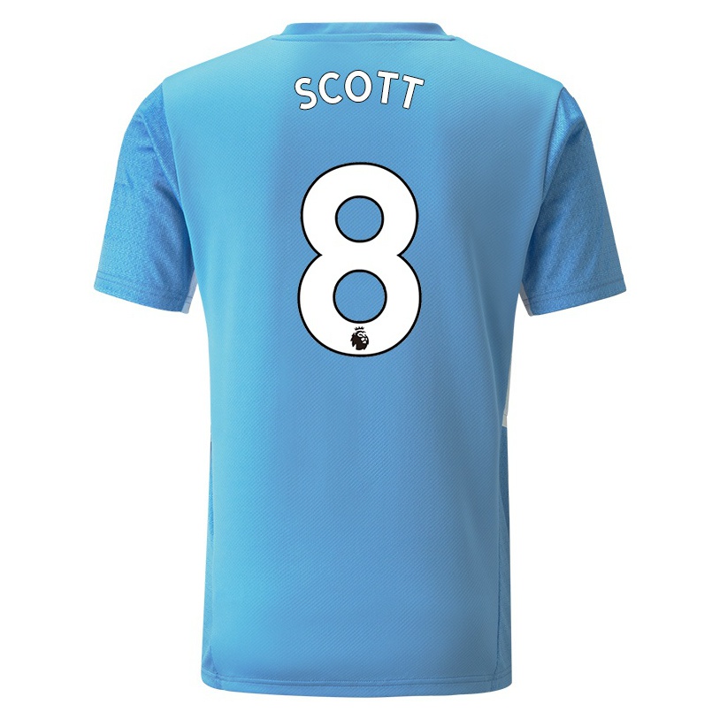 Mujer Fútbol Camiseta Jill Scott #8 Azul 1ª Equipación 2021/22 La Camisa Chile