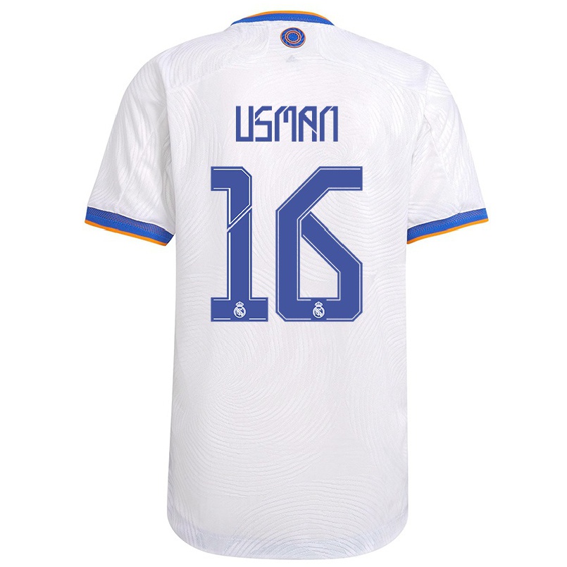 Mujer Fútbol Camiseta Garuba Usman #16 Blanco 1ª Equipación 2021/22 La Camisa Chile