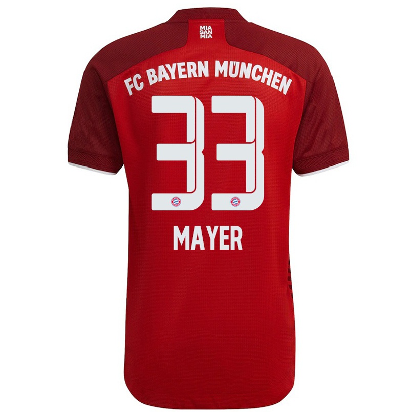 Mujer Fútbol Camiseta Jakob Mayer #33 Rojo Oscuro 1ª Equipación 2021/22 La Camisa Chile