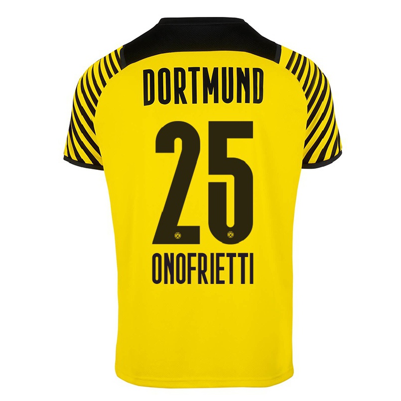 Mujer Fútbol Camiseta Vincenzo Onofrietti #25 Amarillo 1ª Equipación 2021/22 La Camisa Chile
