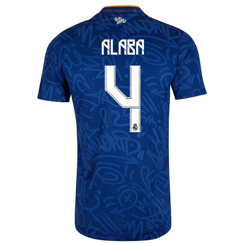Mujer Fútbol Camiseta David Alaba #4 Azul Oscuro 2ª Equipación 2021/22 La Camisa Chile