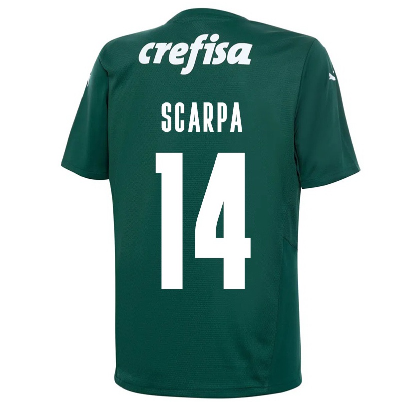 Mujer Fútbol Camiseta Gustavo Scarpa #14 Verde Oscuro 1ª Equipación 2021/22 La Camisa Chile