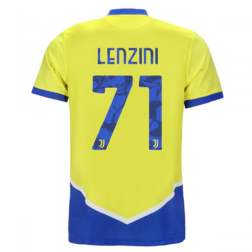 Mujer Fútbol Camiseta Martina Lenzini #71 Azul Amarillo 3ª Equipación 2021/22 La Camisa Chile