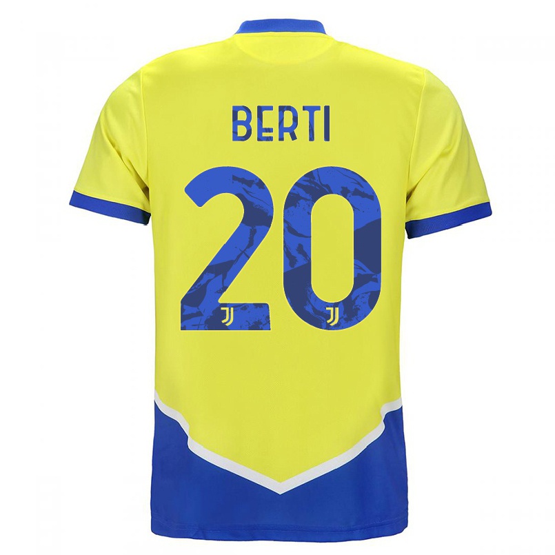 Mujer Fútbol Camiseta Alice Berti #20 Azul Amarillo 3ª Equipación 2021/22 La Camisa Chile