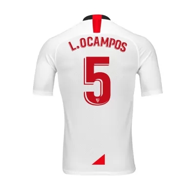 Hombre Lucas Ocampos 5 1ª Equipación Blanco Camiseta 2019/20 La Camisa Chile
