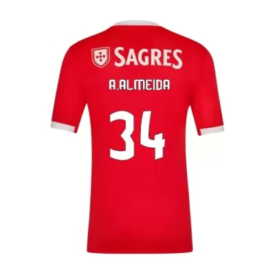 Hombre Andre Almeida 34 1ª Equipación Rojo Camiseta 2019/20 La Camisa Chile