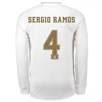 Observatorio Bien educado Granjero Niño Sergio Ramos 4 1ª Equipación Blanco Camiseta de Manga Larga 2019/20 La  Camisa Chile
