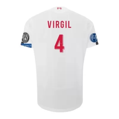 Niño Virgil van Dijk 4 2ª Equipación Blanco Camiseta 2019/20 La Camisa Chile