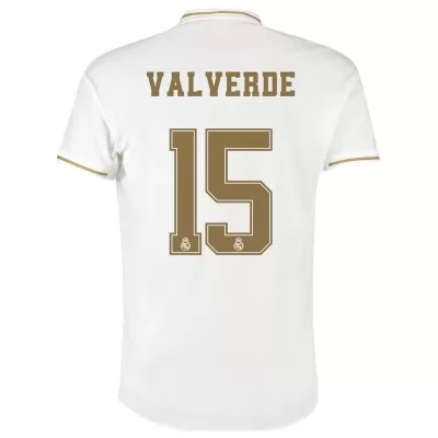 Niño Federico Valverde 15 1ª Equipación Blanco Camiseta 2019/20 La Camisa Chile