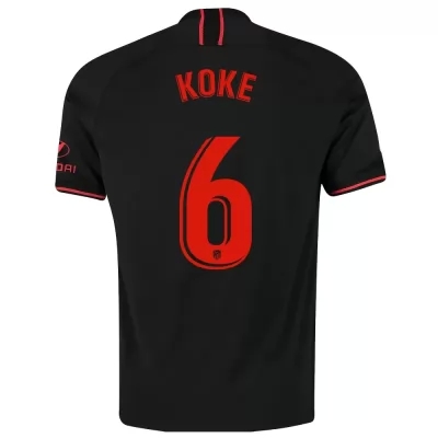 Niño Koke 6 2ª Equipación Negro Camiseta 2019/20 La Camisa Chile